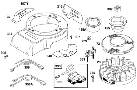 Blower Hsg, Flywheel, Elect Diagram and Parts List for 135702-0120-XX  Briggs and Stratton Engine